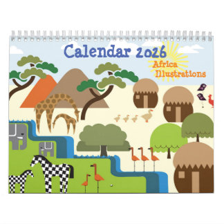 Calendário Africa Illustrations Calendar