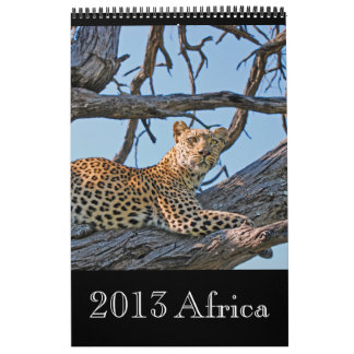 Calendário África selvagem animal 2013 (QUALQUER ANO)