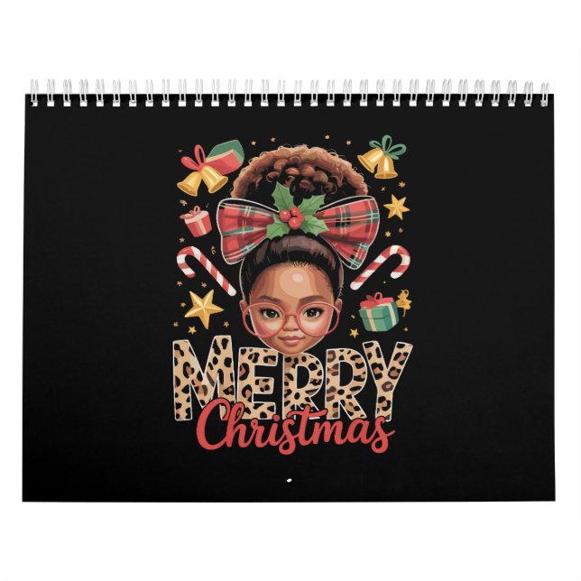 Calendário African American Christmas Messy Bun Black Mom  (Capa)