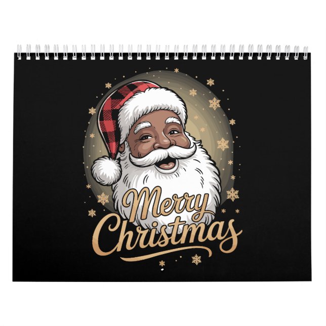 Calendário African American Christmas Pajamas Santa Claus  (Capa)