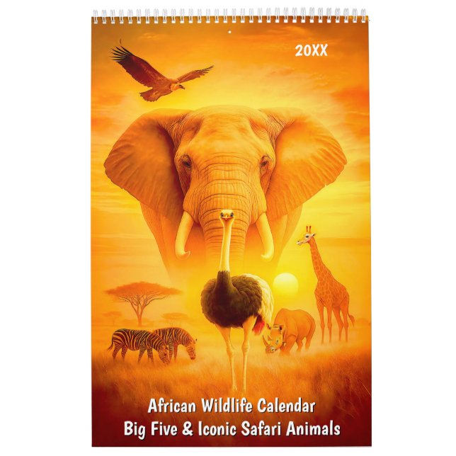 Calendário African Wildlife Calendar – Big Five & Iconic (Capa)