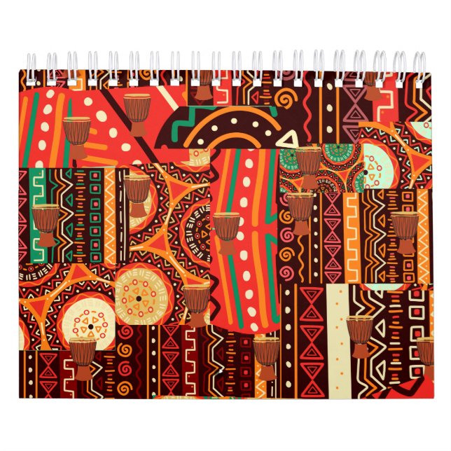 Calendário Afrocentric Kente Tribal Pattern  (Capa)