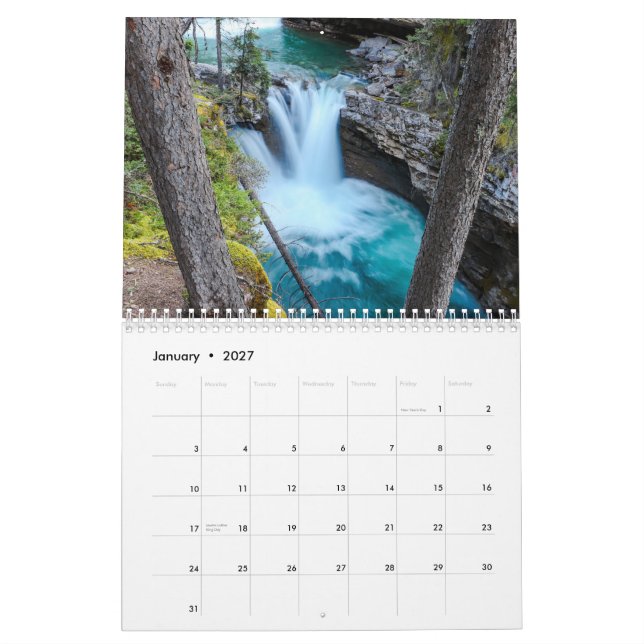 Calendário Água do mundo todo (Jan 2027)