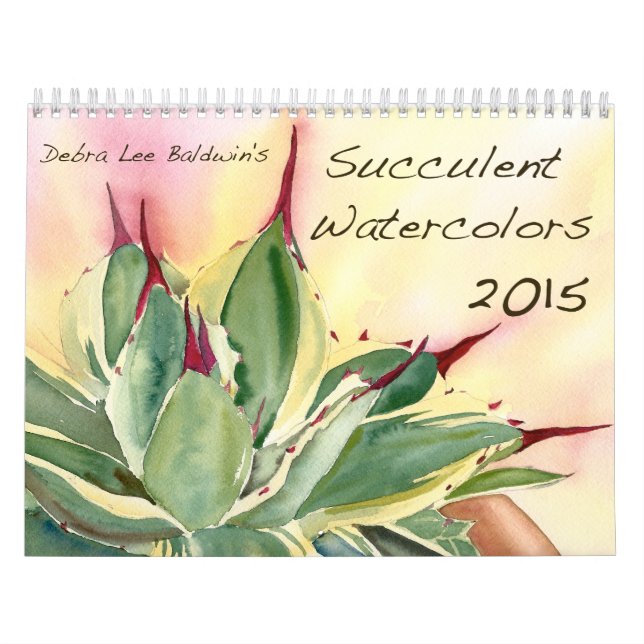 Calendário Aguarelas 2015 do Succulent por Debra Lee Baldwin (Capa)