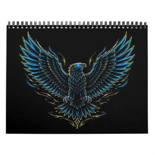 Calendário Águia Neon Cyberpunk