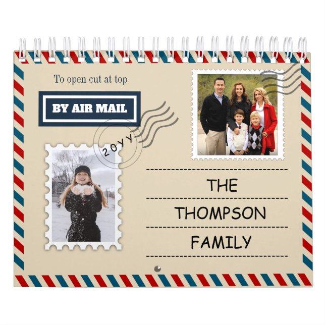 Calendário Airmail & Postcard Add Your Instagram Photo 2025 (Capa)