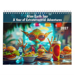 Calendário Alien Earth Tour – Um Ano de Aventura Extraterrest