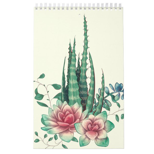 Calendário Aloe Vera Sobre Flores (Capa)