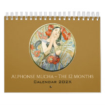 Alphonse Mucha Os 12 Meses Arte Antiga Art Nouveau
