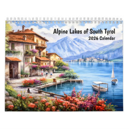 Calendário Alpine Lakes of South Tyrol – 2026 Calendar