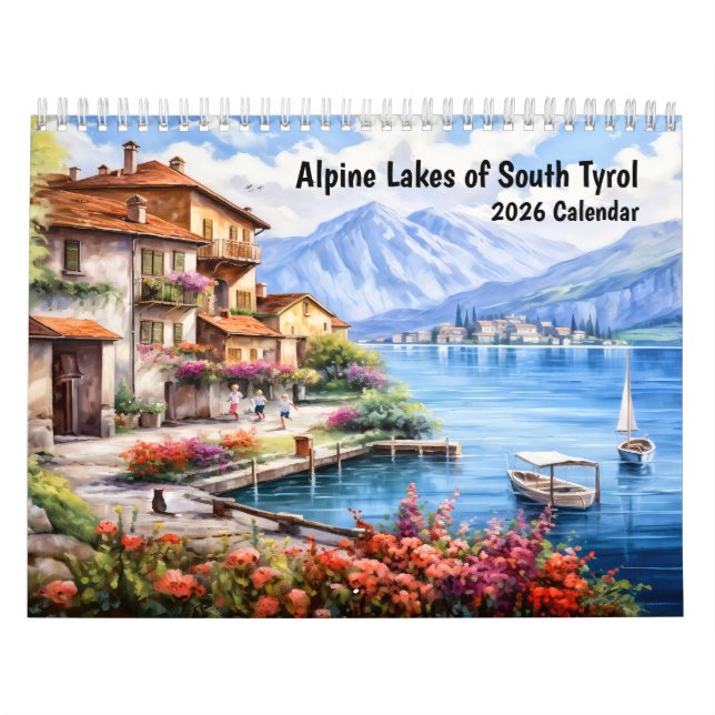 Calendário Alpine Lakes of South Tyrol – 2026 Calendar (Capa)