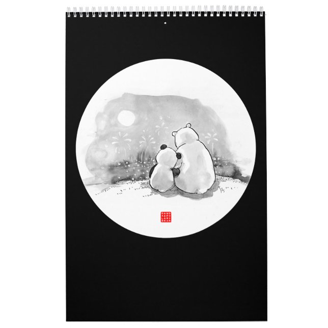 Calendário Amante de os animais De Panda E Urso Polar (Capa)