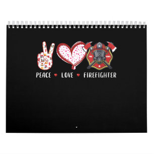 Calendário Amantes de Bombeiros do Peace Love Presentes de