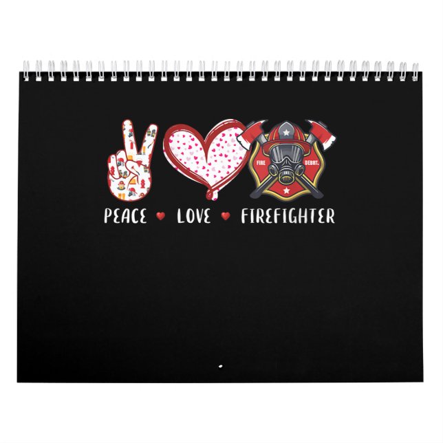 Calendário Amantes de Bombeiros do Peace Love | Presentes de  (Capa)