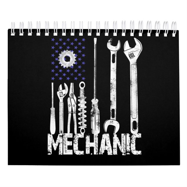 Calendário Amantes Mecânicas| Mechanic USA Flag (Capa)