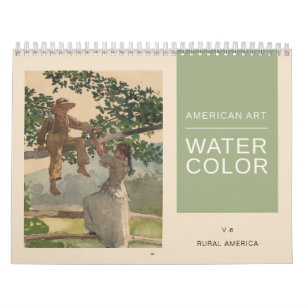 Calendário American Fine Art Watercolor Rural America Scenes