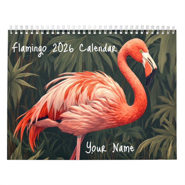 Calendário American Flamingo 2026,Personalized Name gift (Capa)