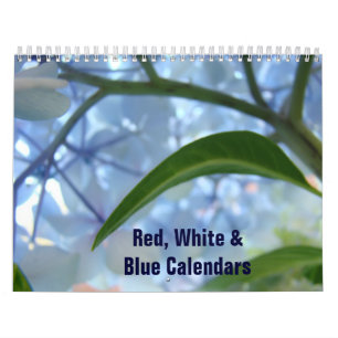 Calendário Americano Vermelho Branco Azul Inicia q