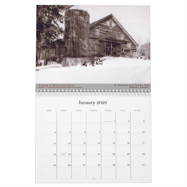 Calendário Amigos do Minnesota Barns 2010 Calendar (Jan 2026)