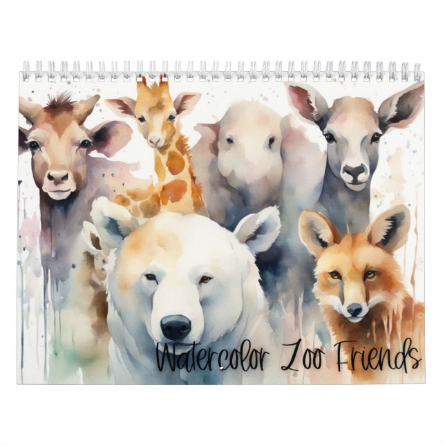 Calendário Amigos do Zoo de Aquarela (Capa)
