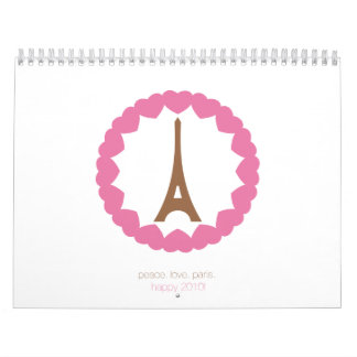 Calendário amor Paris do olho. 2010.