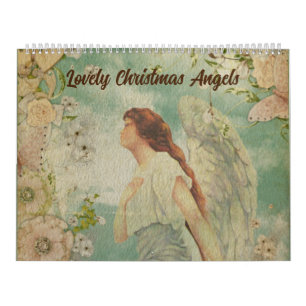 Calendário Angel White Flowers Blue Sky