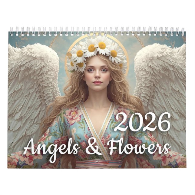 Calendário Angels & Flowers 2026 (Capa)