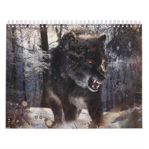 Calendário Angry Wolf Forest