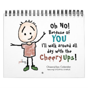 Calendário Animação alegre, feliz, caricatura