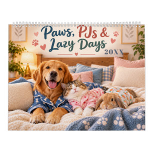 Calendário Animais de Estimação em Pijamas Aconchegantes