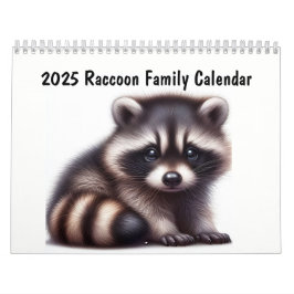 Calendário Animais Divertidos Da Família Raccoon 2025