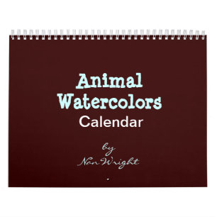 Calendário animal da aguarela