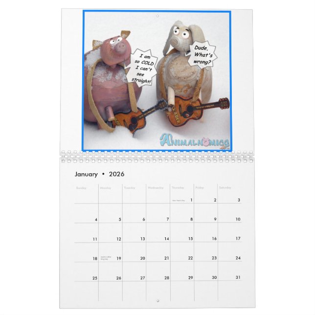 Calendário animal engraçado de Animalnomics (Jan 2026)