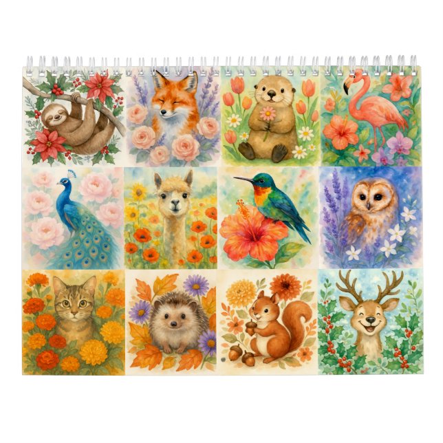 Calendário Animals and Florals (Verso)