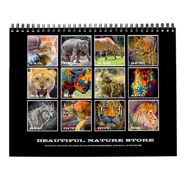 Calendário Animals Art Calendar (Type-C) (Verso)
