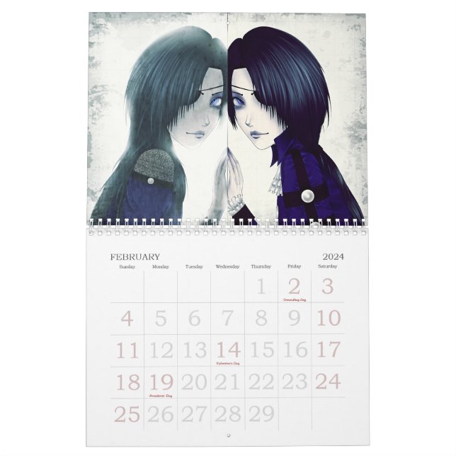 Modelo de calendário escolar de anime