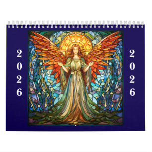 Calendário anjos de vitral 2026