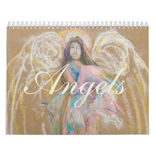 Calendário Anjos: Detalhe de desenhos Pastel