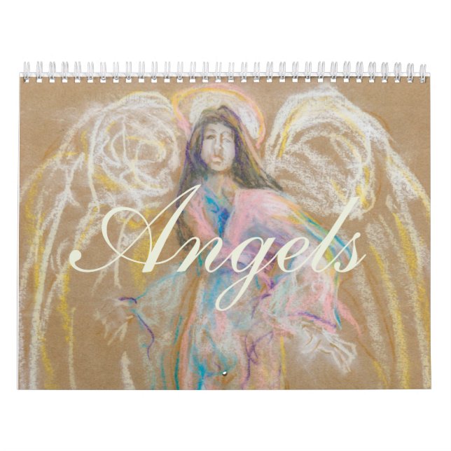 Calendário Anjos: Detalhe de desenhos Pastel (Capa)