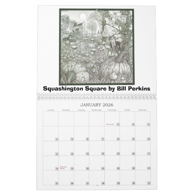 Calendário Ano civil 2013: Arte de Bill Perkins (Jan 2026)