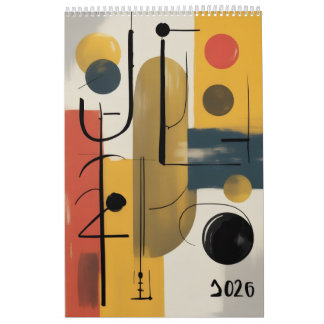 Calendário Ano Novo Abstrato 2026