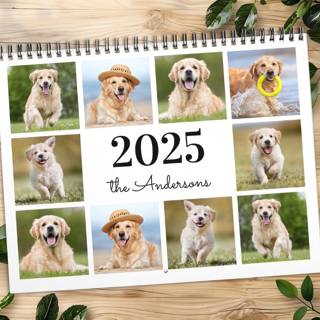 Calendário Ano Personalizado Família Fotográfica Pet Dog Crie (Criador carregado)