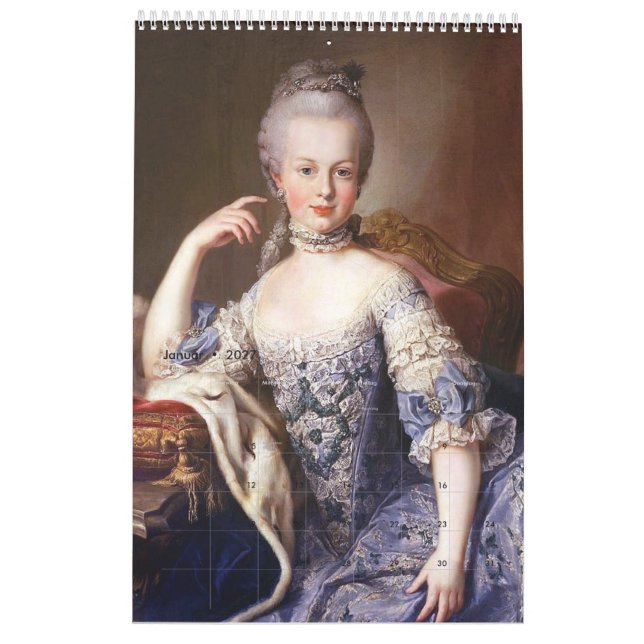 Calendário antoinette - Marie Antoinette (Jan 2027)