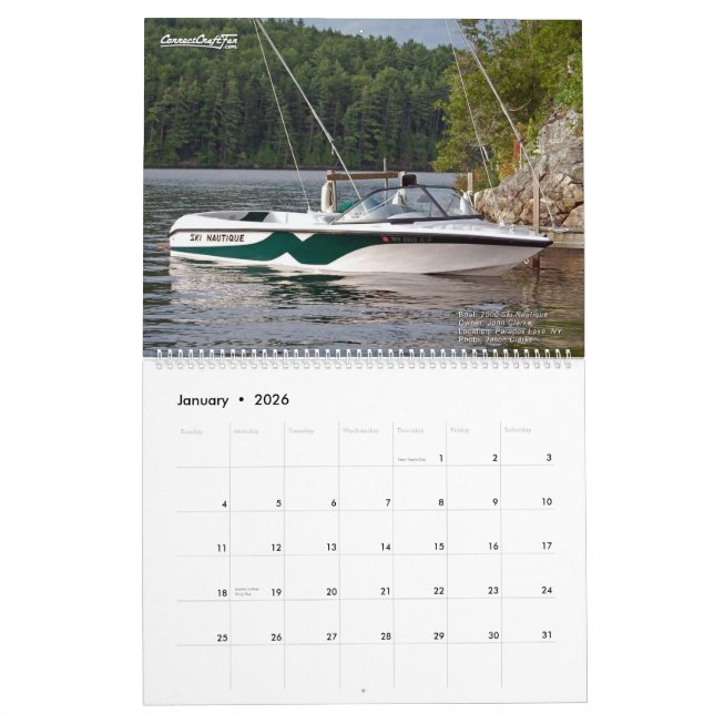 Calendário Anual 2025 CorrectCraftFan (Jan 2026)