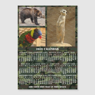 Calendário Anual de 2026 Camuflagem Adicionar 3 Fo