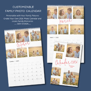 Calendário Anual de Parede Personalizado com Suas