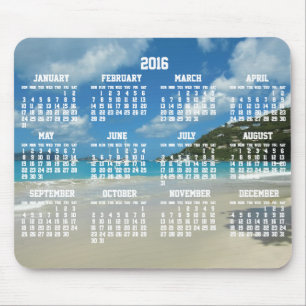 Calendário Anual de Praia 2016 Mouse pads