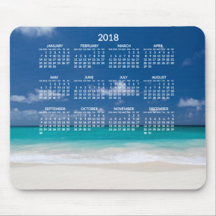 Calendário anual de praia 2018 Mousepads Adicionar