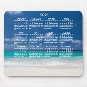 Calendário anual de praia 2021 Mousepads Adicionar