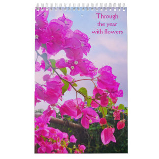 Calendário Ao longo do ano com flores
